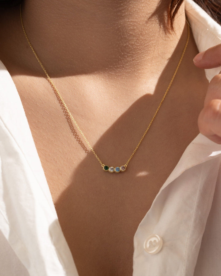 Family Birthstone Necklace model