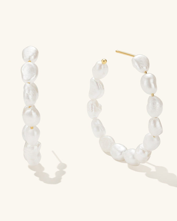 Large Pearl Hoops