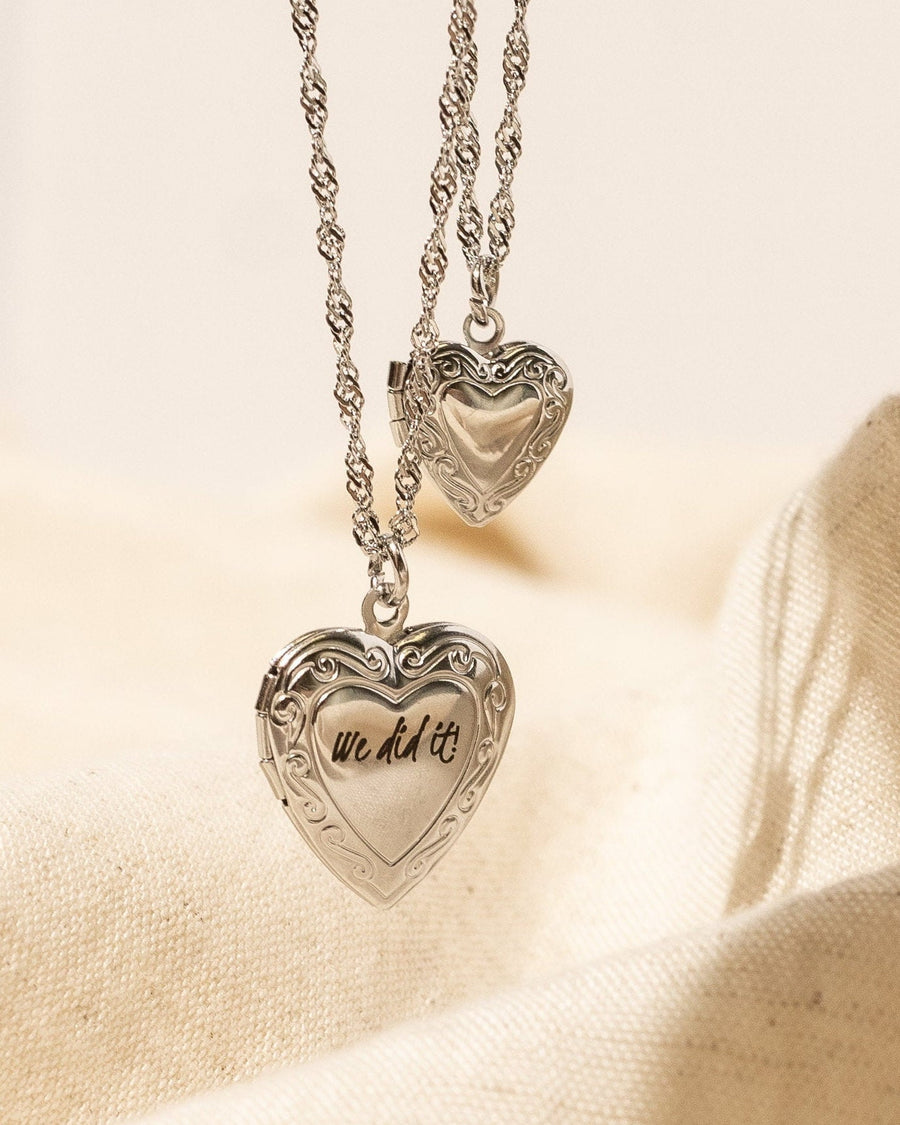 Engravable Heart Locket Necklace