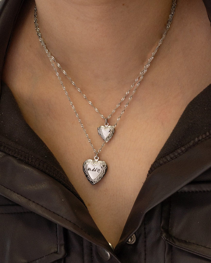 Engravable Heart Locket Necklace model