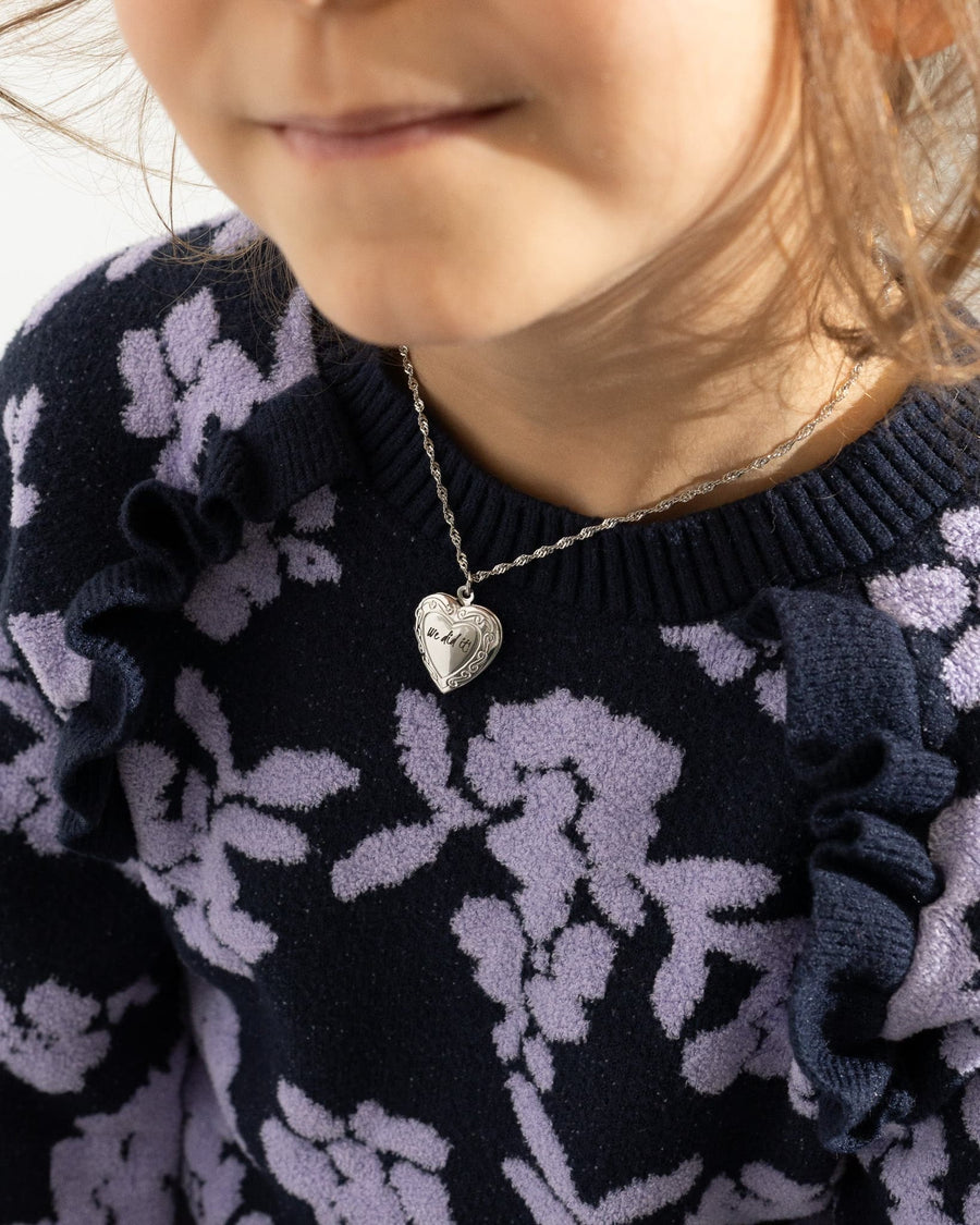 Engravable Heart Locket Necklace