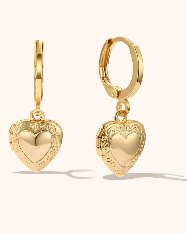 Mini Heart Locket Earrings