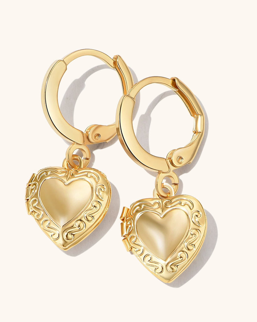Mini Heart Locket Earrings