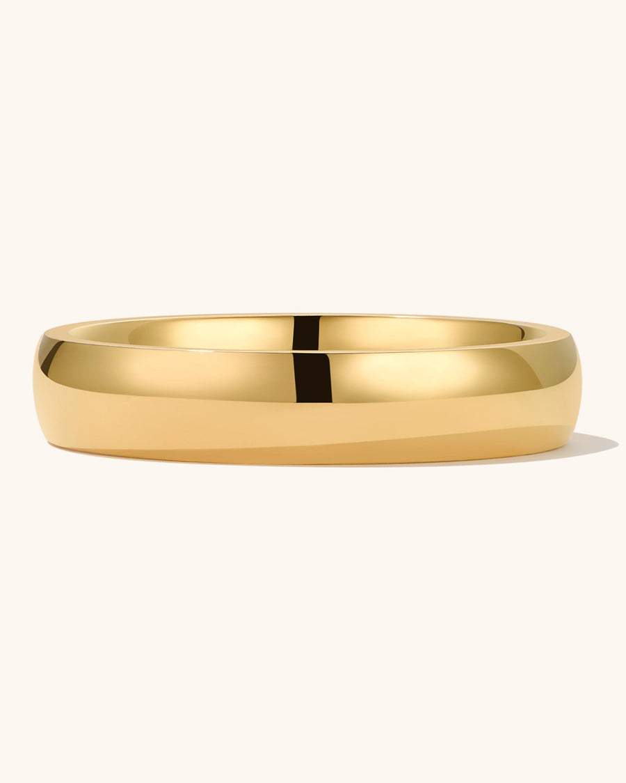 Detail Image - 4mm gold plated stainless steel band ring with a minimalist stackable design