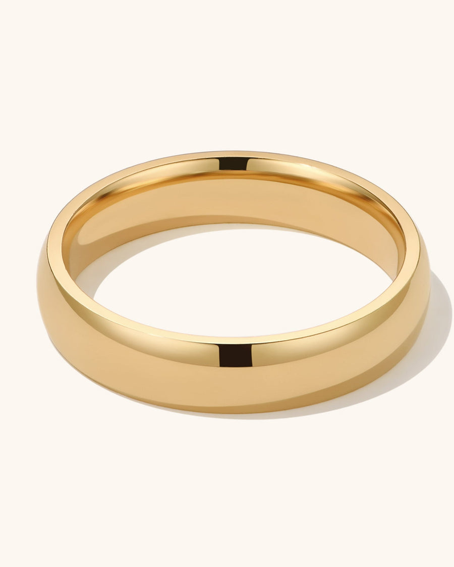 Detail Image - 4mm 18k gold plated stainless steel band ring with minimalist stackable design