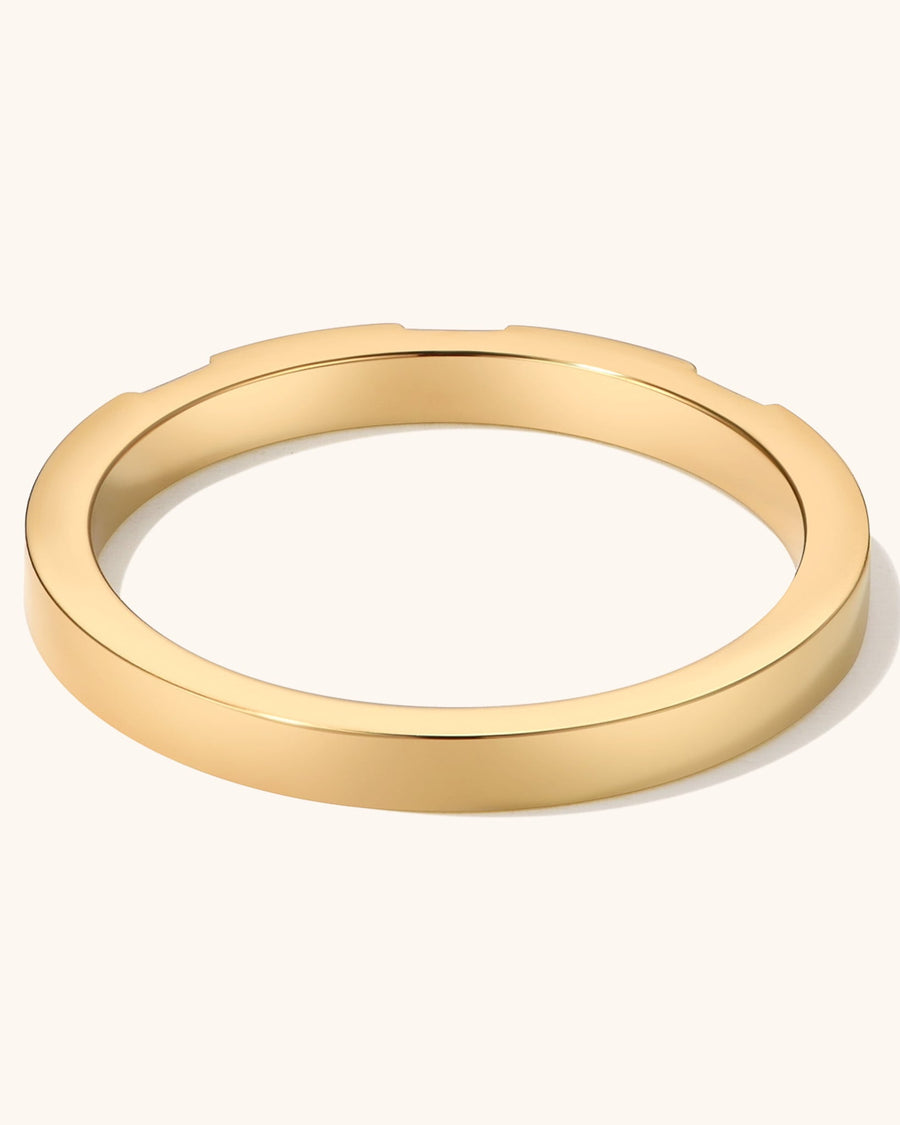 Detail Image - Trio Stackable Ring single delicate band in 18k gold plated stainless steel, 2 mm thick