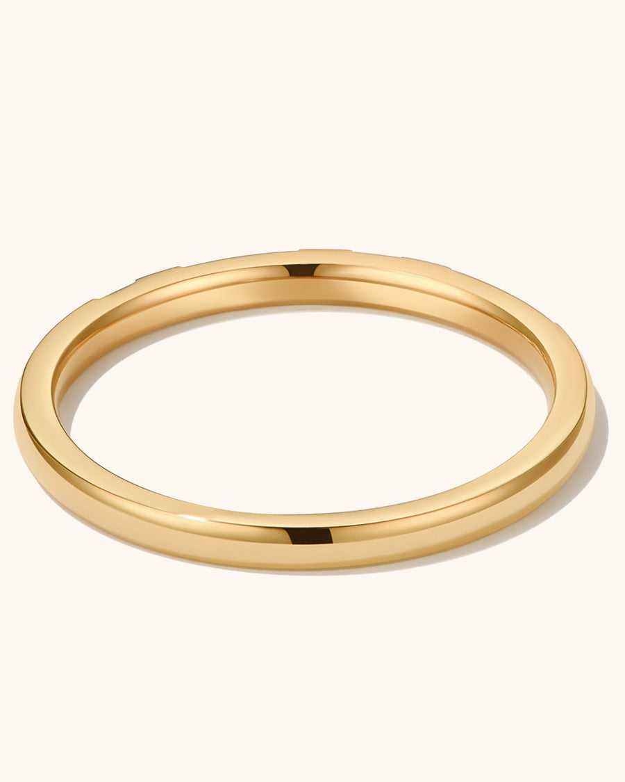 Detail Image - Octo Stackable Ring in 14k gold plated stainless steel with a slim 1.7 mm band design