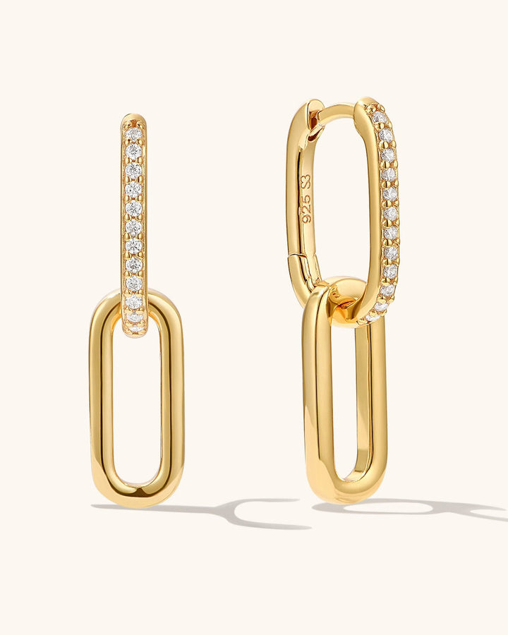 Pave Link Hoops