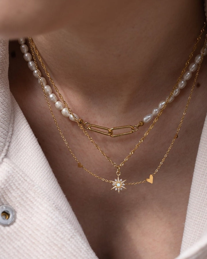 Opal Star Necklace model
