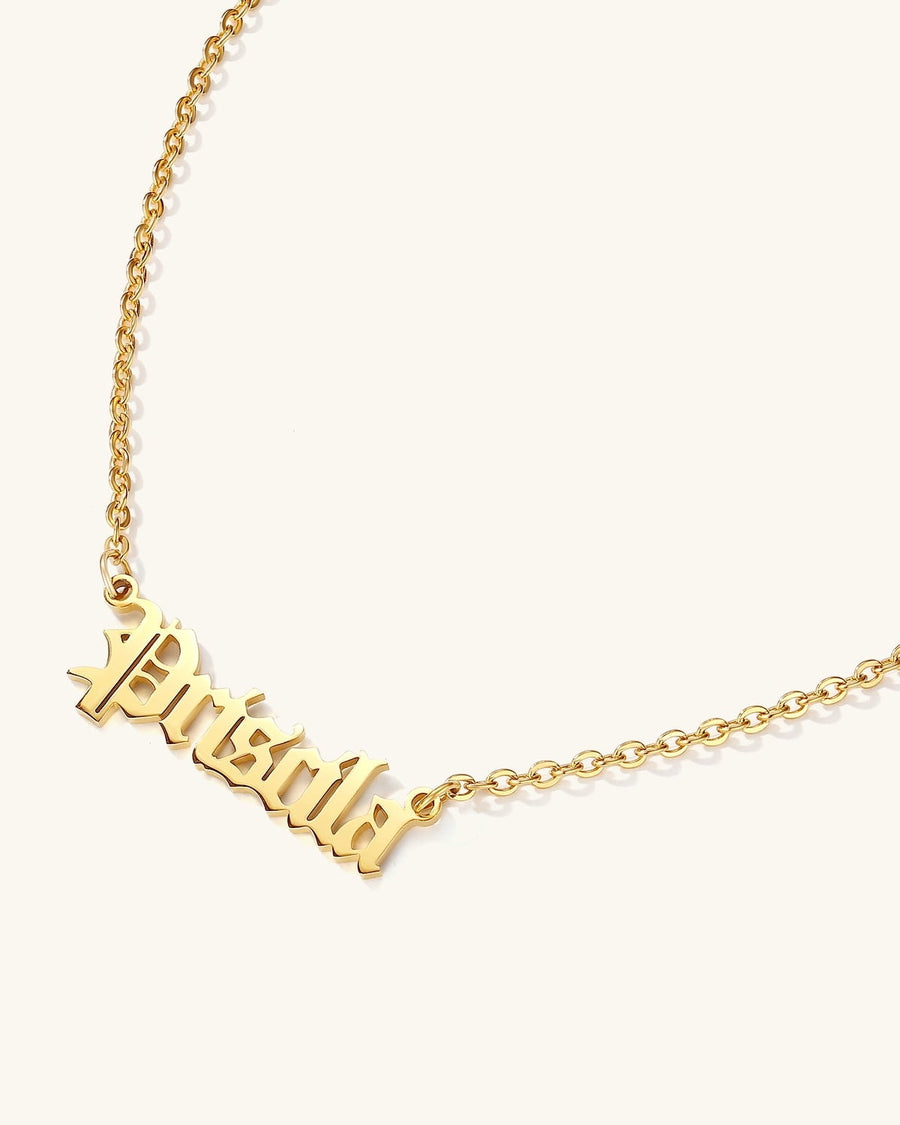 Old English Name Necklace