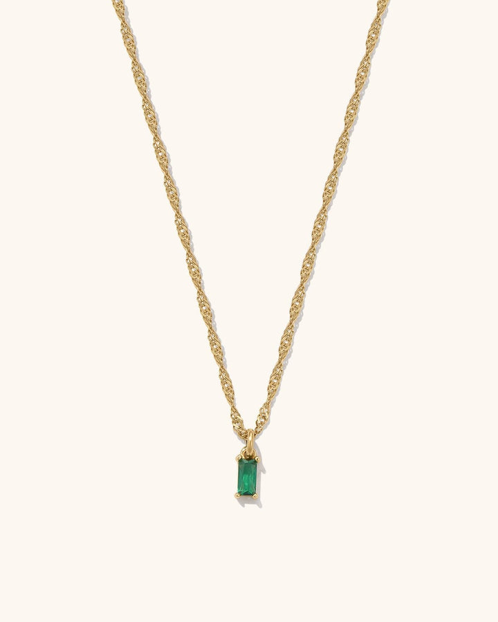 Baguette Birthstone Necklace