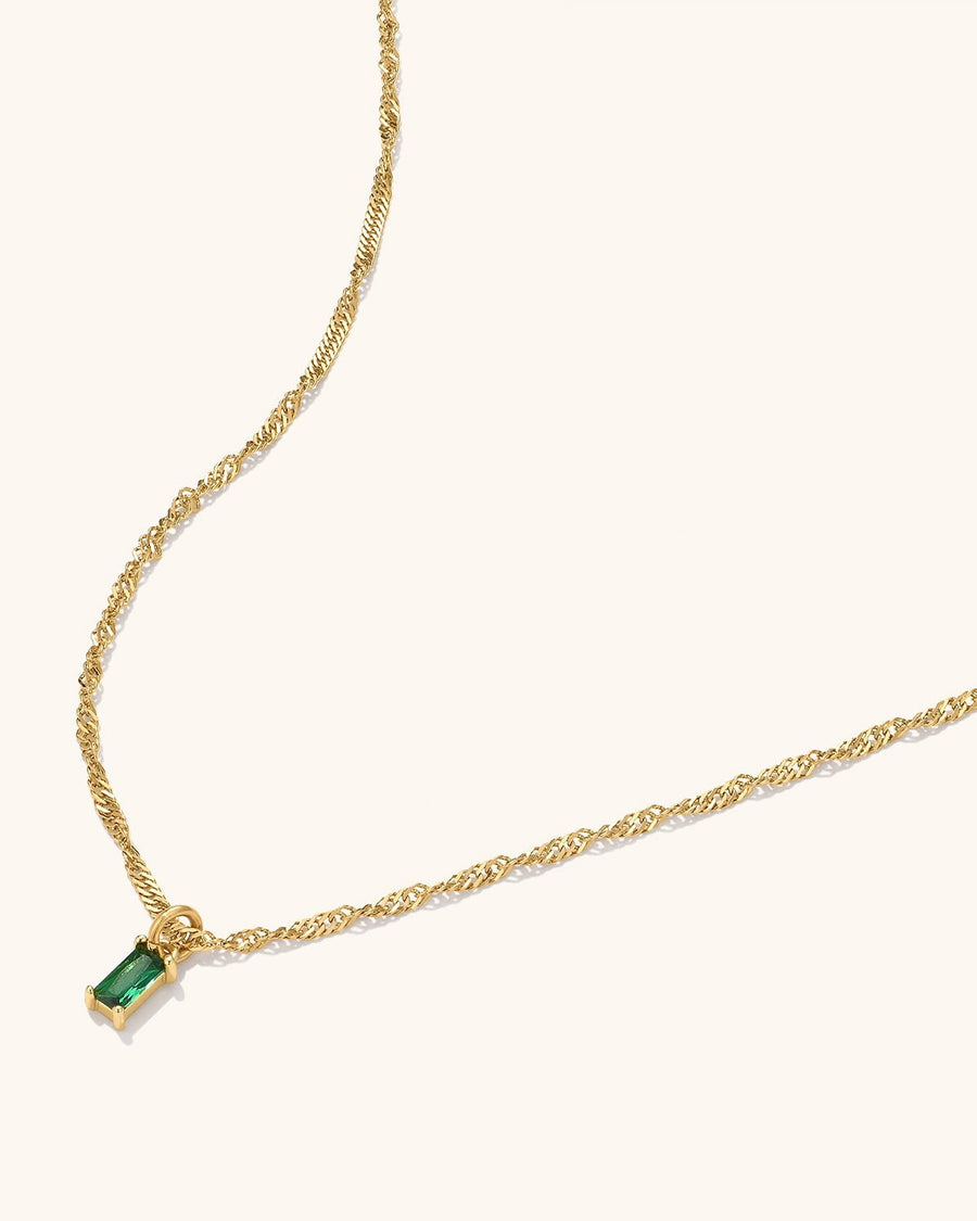 Baguette Birthstone Necklace