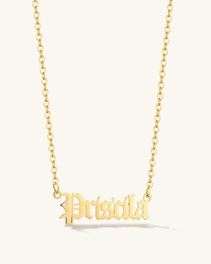 Old English Name Necklace