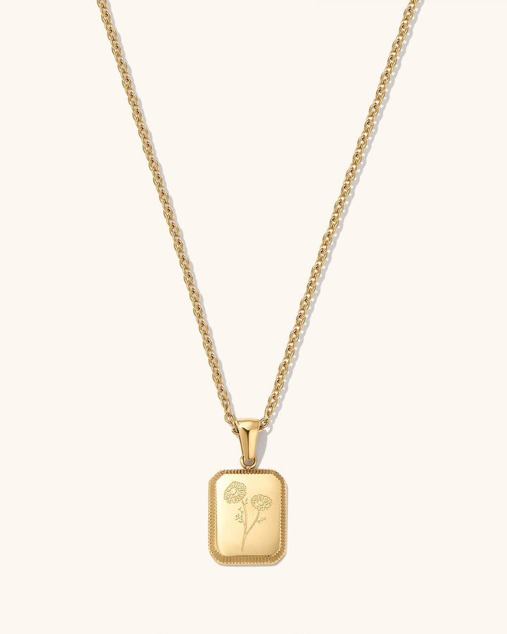 Engravable Birth Flower Necklace