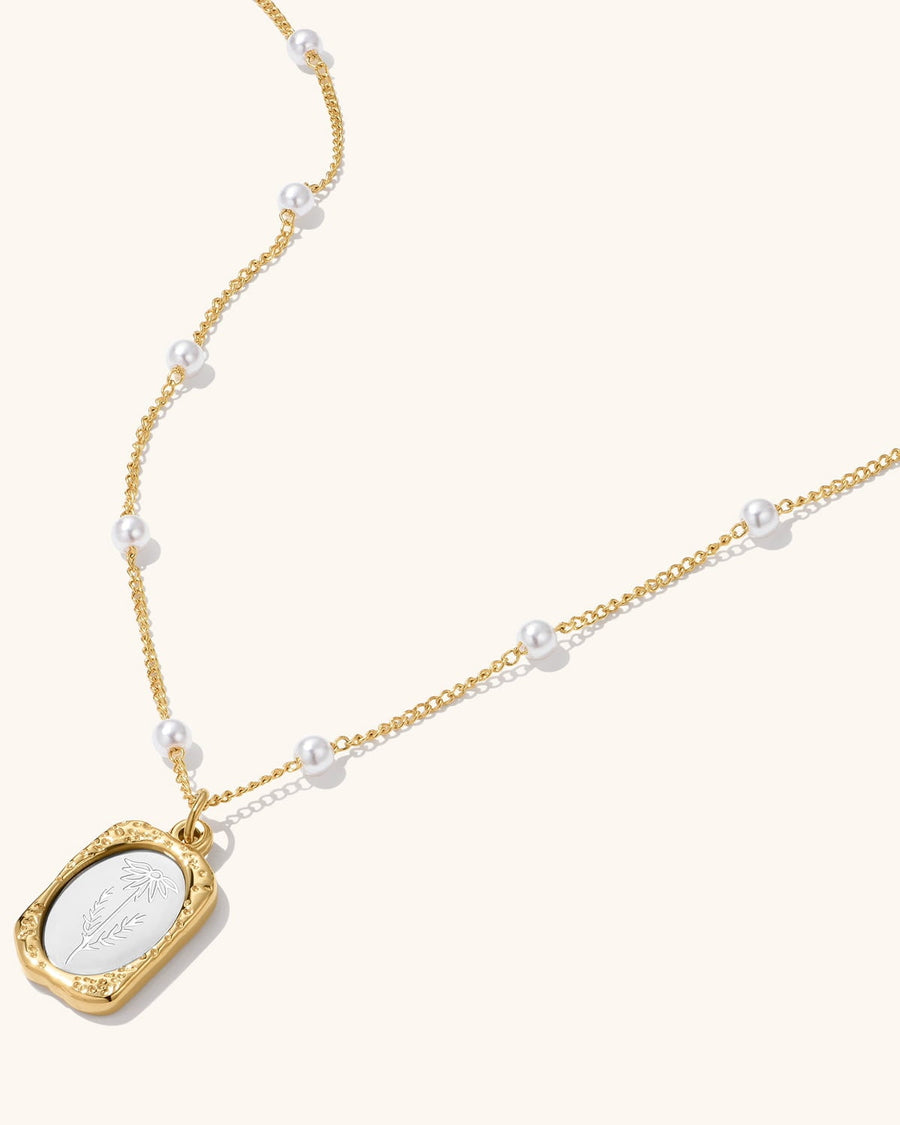 Mirror Birth flower Necklace