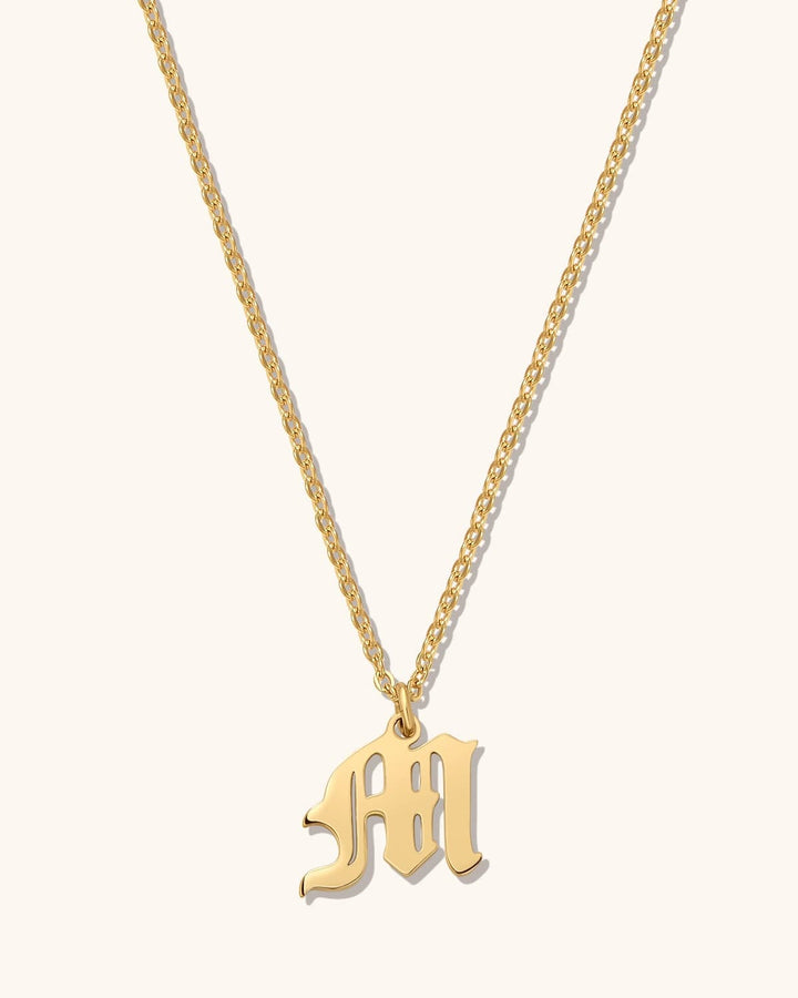 Old English Initial Necklace