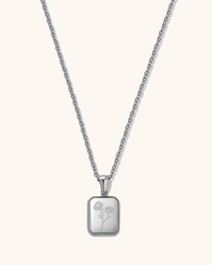 Engravable Birth Flower Necklace