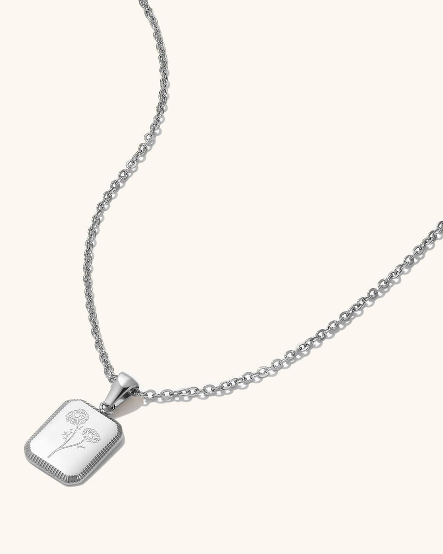 Engravable Birth Flower Necklace