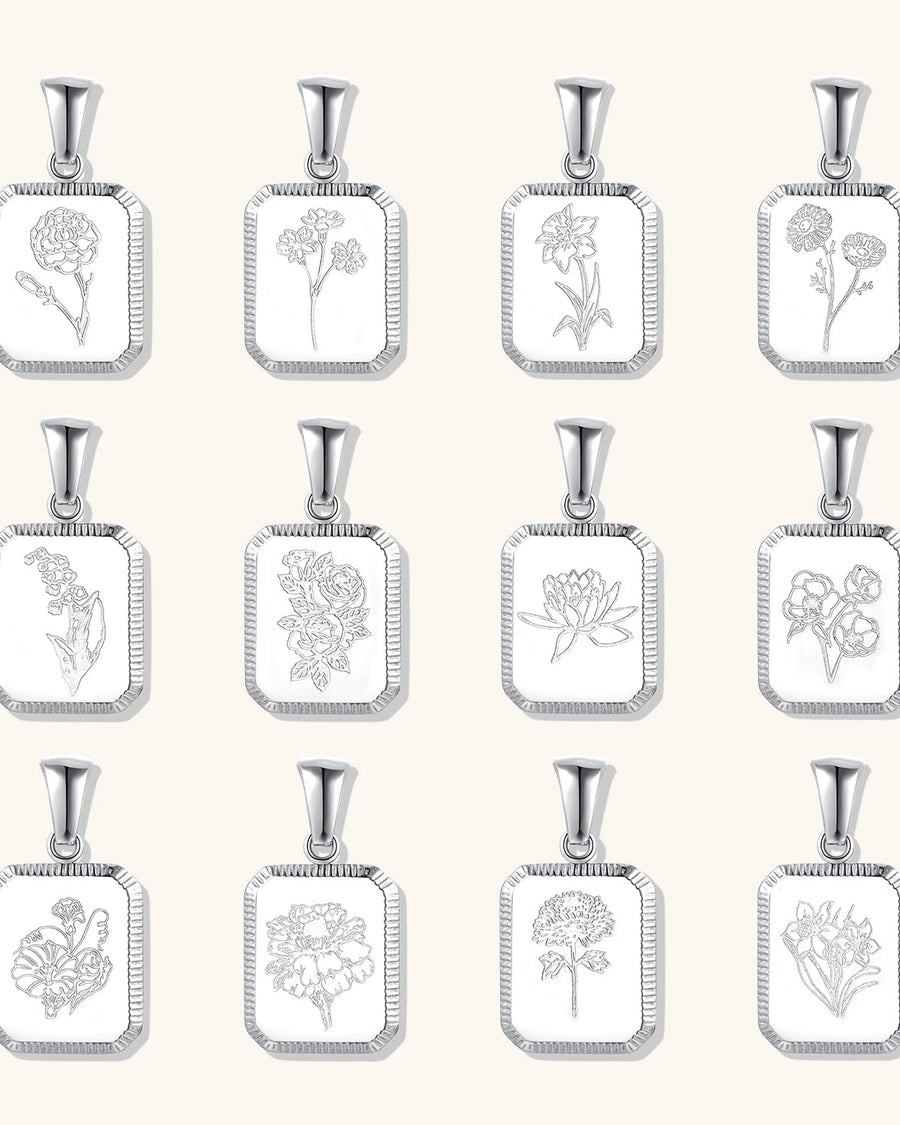 Engravable Birth Flower Necklace