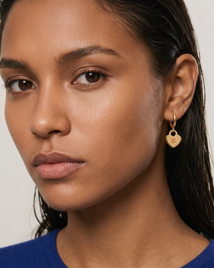 Engravable Heart Earrings model