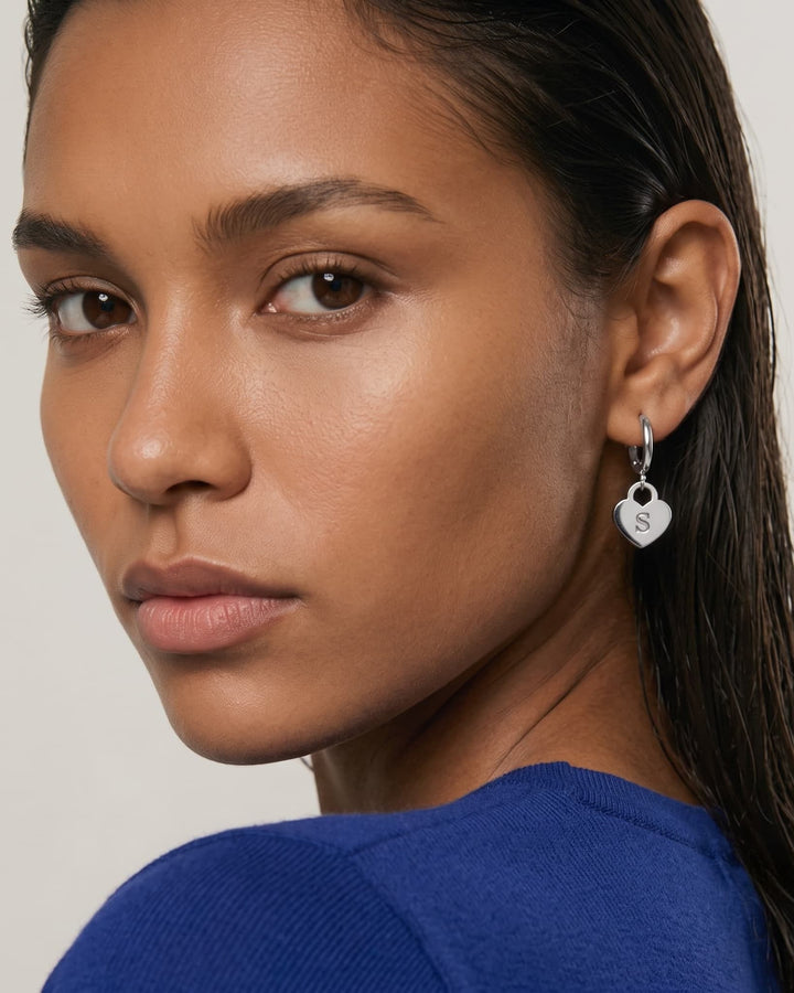 Engravable Heart Earrings model