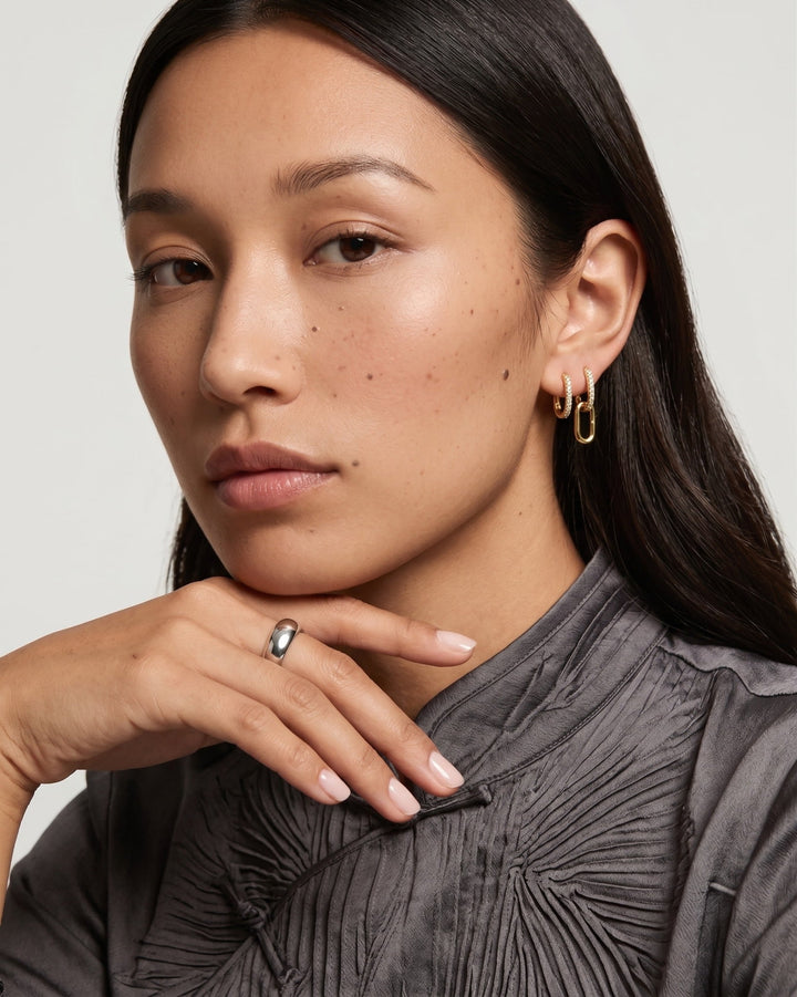 Pave Link Hoops model