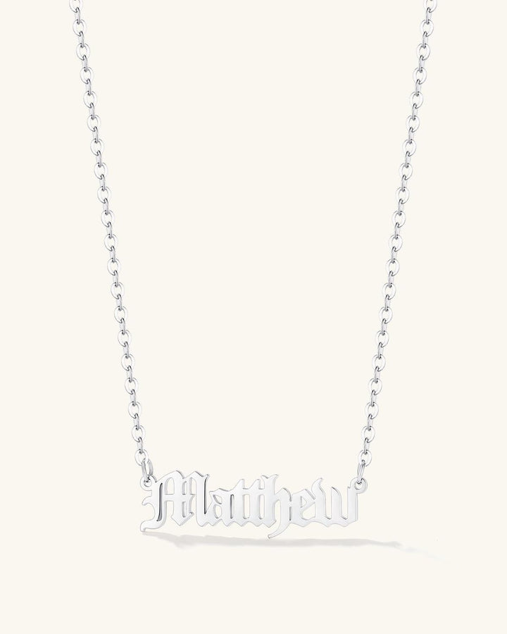 Old English Name Necklace