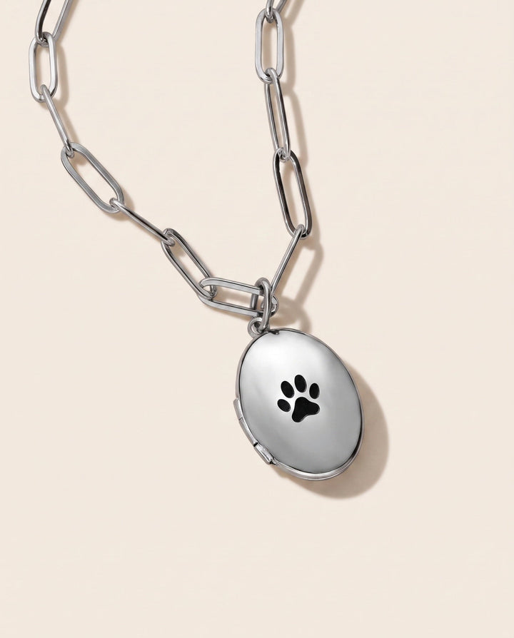 Engravable Oval Locket Necklace