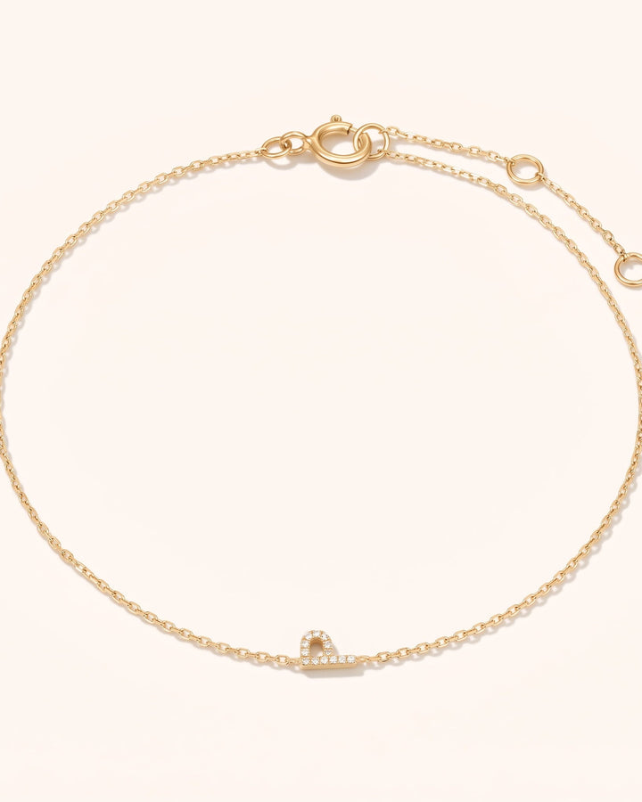 Pave Diamond Initial Bracelet