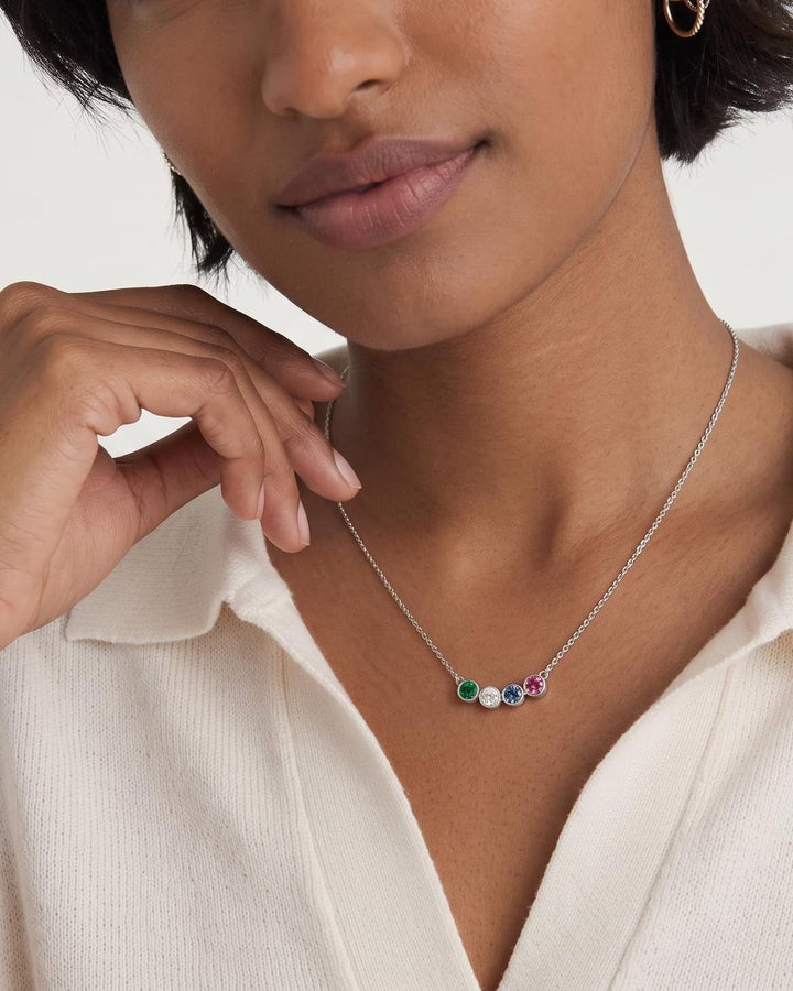 Family Birthstone Necklace model