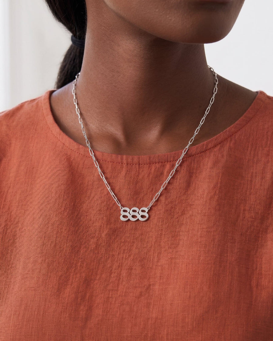 Model Image - Angel Number Necklace worn on model