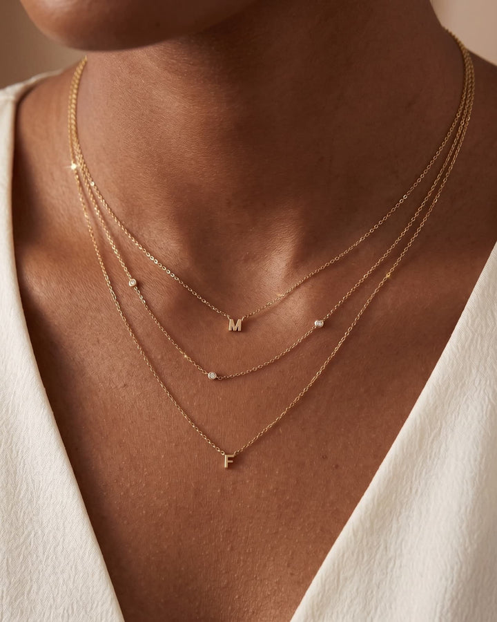 Petite Initial Necklace model