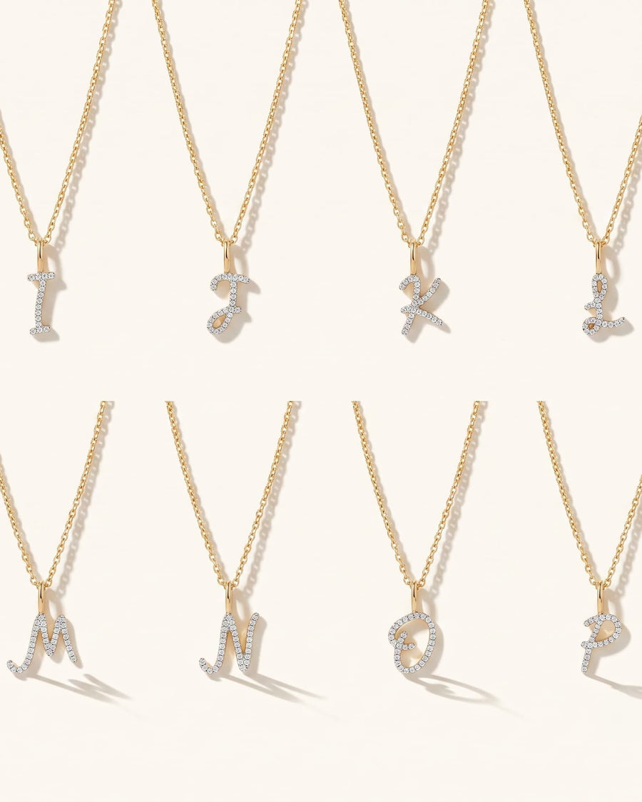 Pavé Diamond Initial Necklace