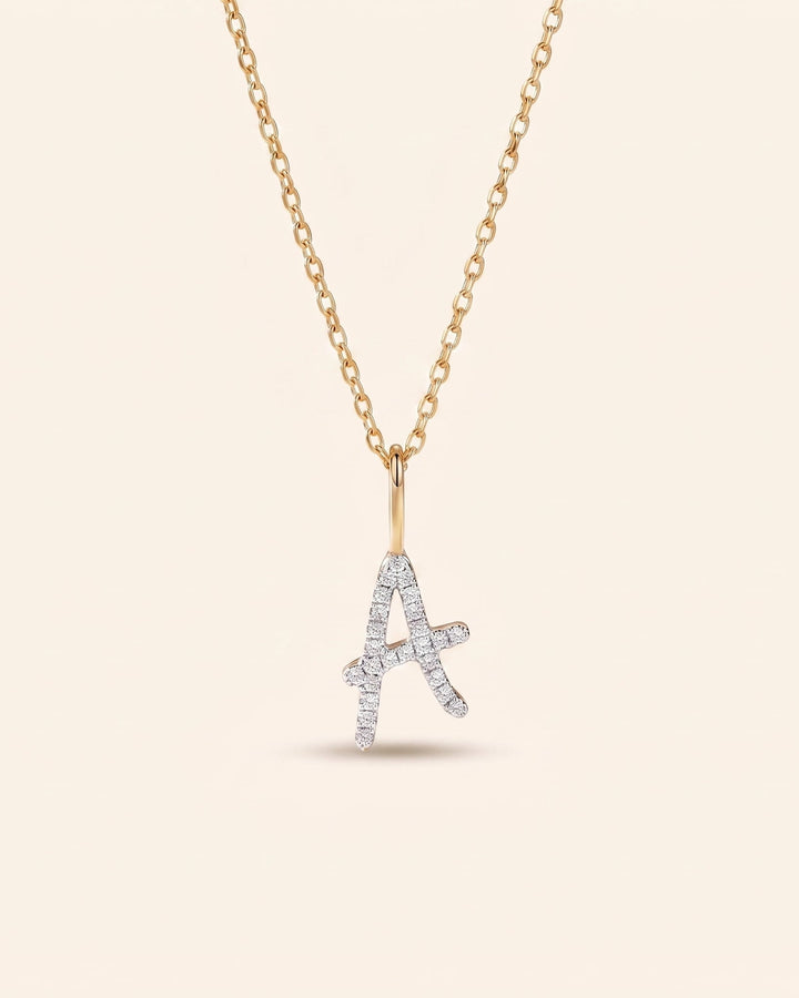 Pavé Diamond Initial Necklace