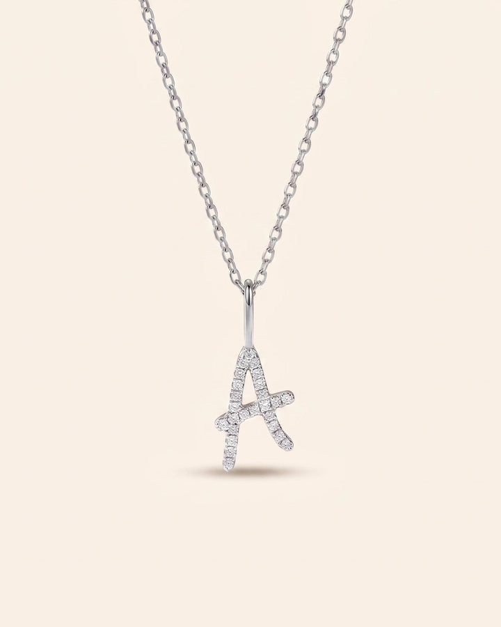 Pavé Diamond Initial Necklace