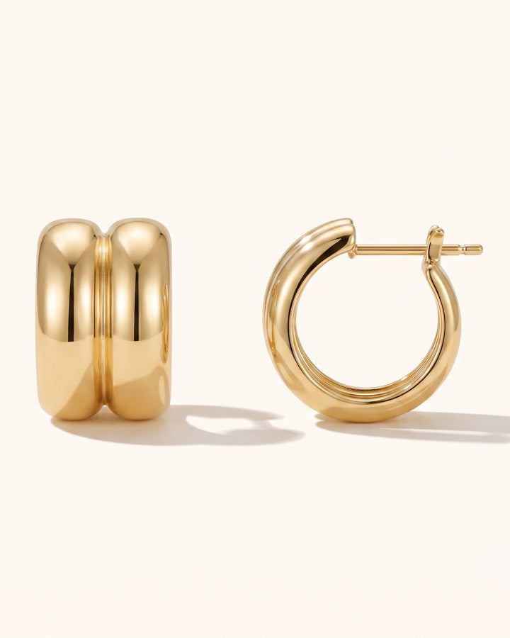 Double Dome Huggie Earrings