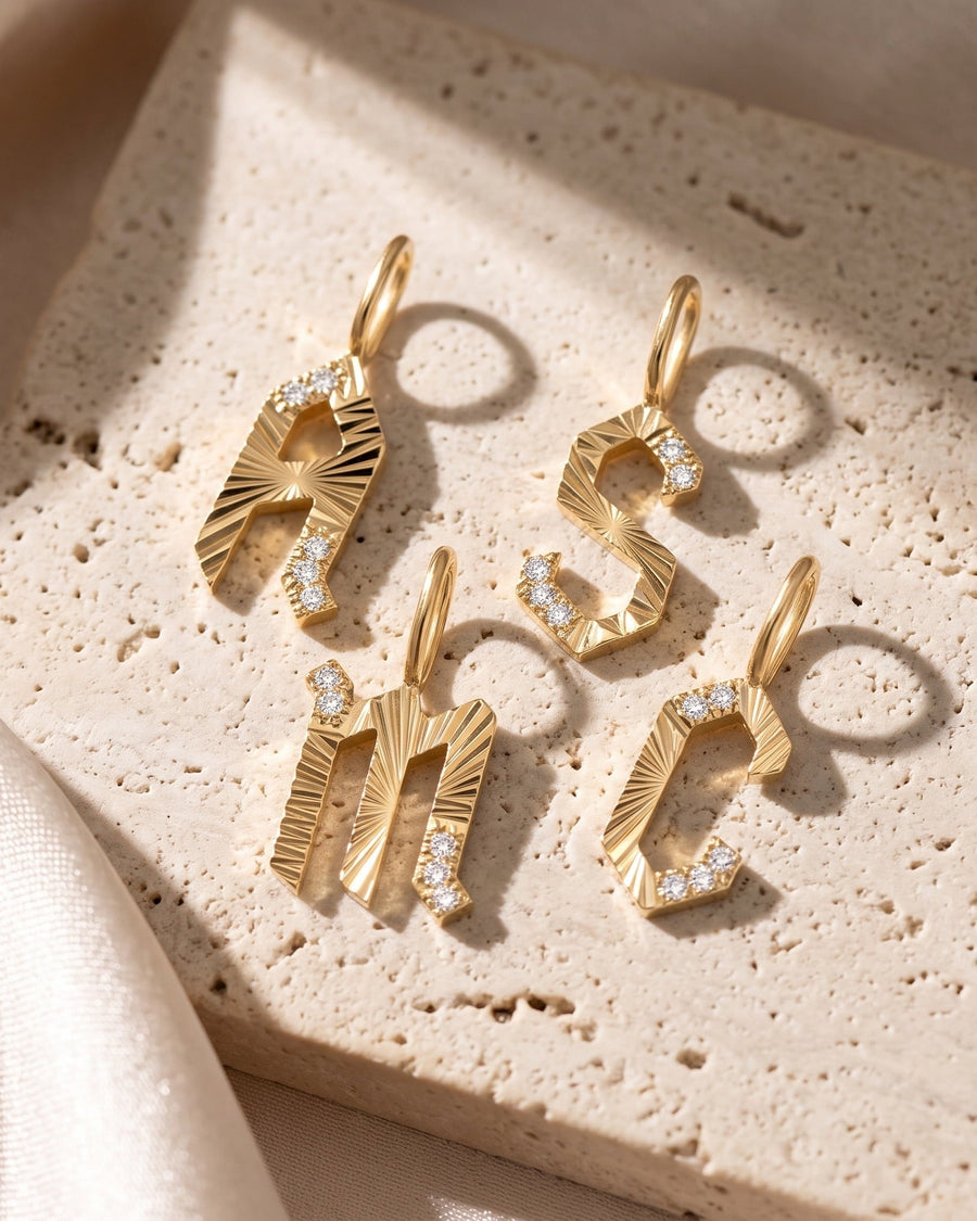 Lab Grown Diamond Letter Charm