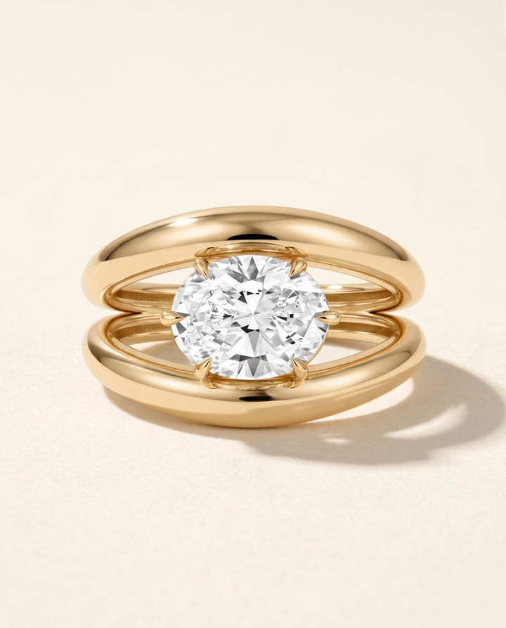 Oval Double-Band Ring