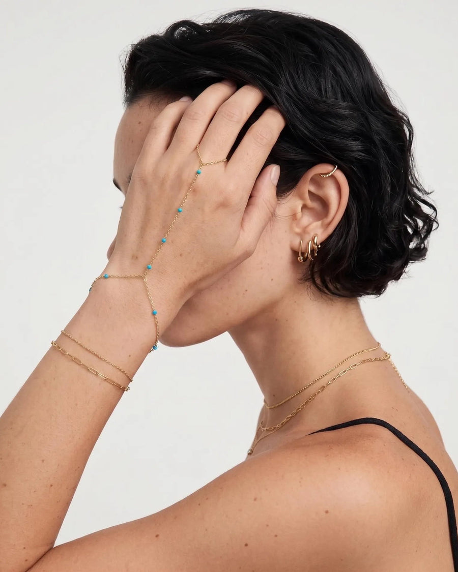 Turquoise Hand Chain Bracelet