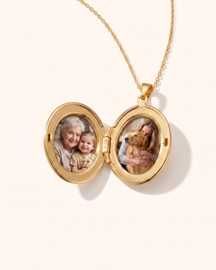 Engravable Oval Locket Necklace