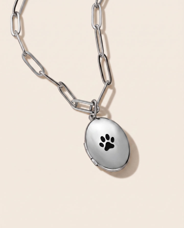 Engravable Oval Locket Necklace