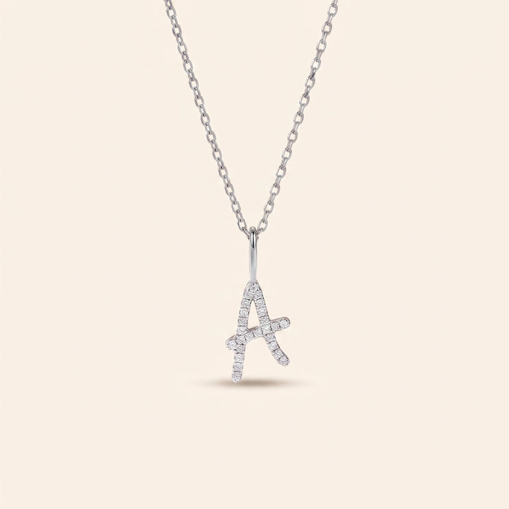 Pavé Diamond Initial Necklace