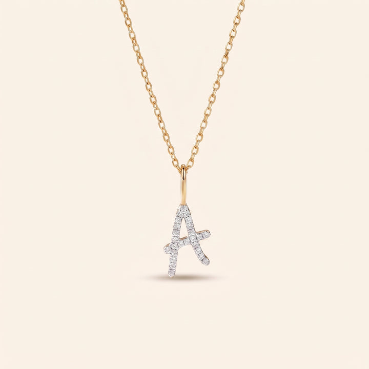 Pavé Diamond Initial Necklace