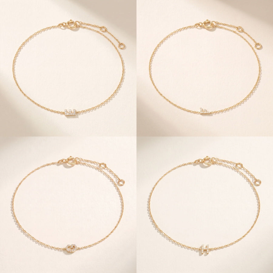 Pave Diamond Initial Bracelet