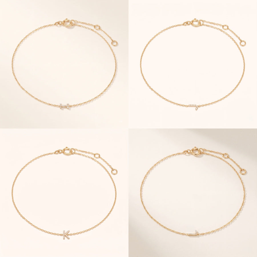 Pave Diamond Initial Bracelet