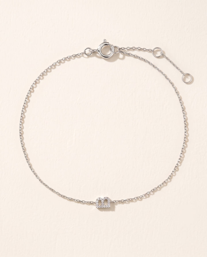 Pave Diamond Initial Bracelet