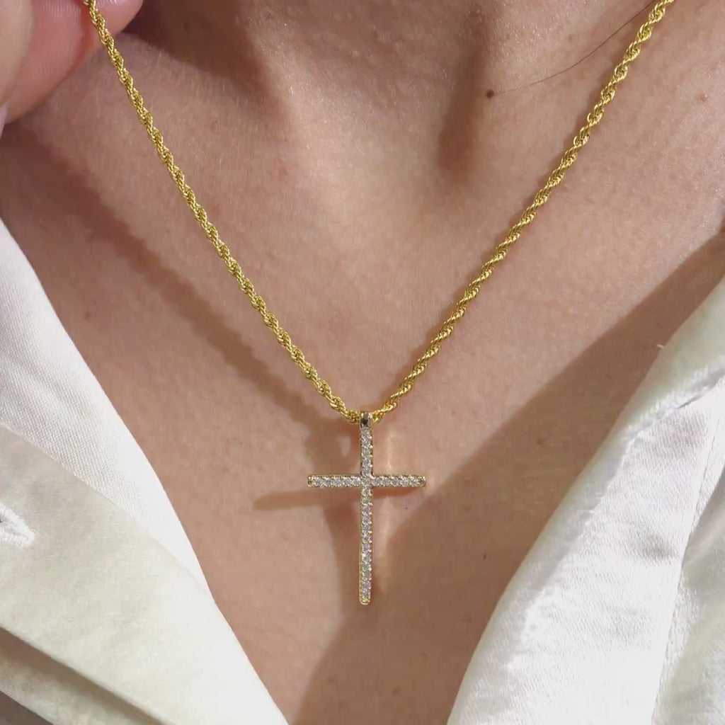 Gold Filled Cross Necklace by Babeina