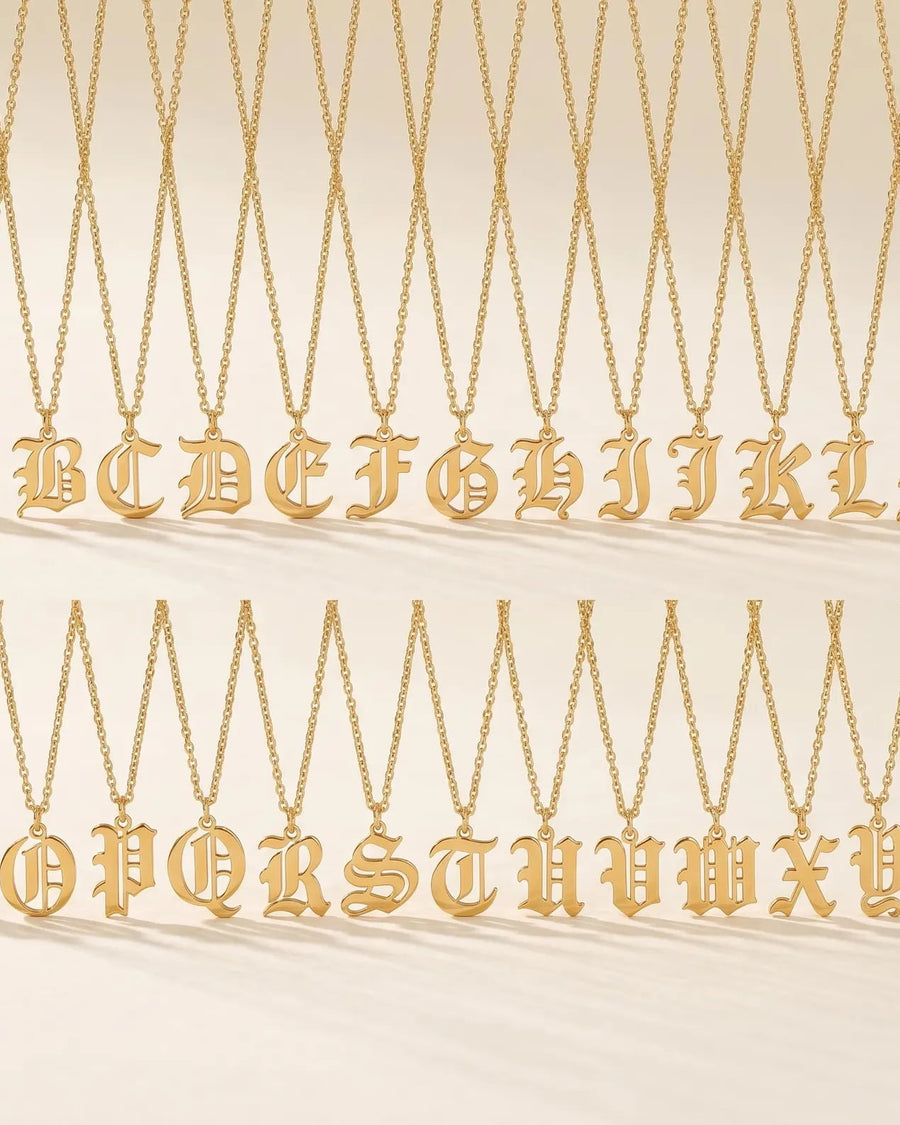 Old English Initial Necklace