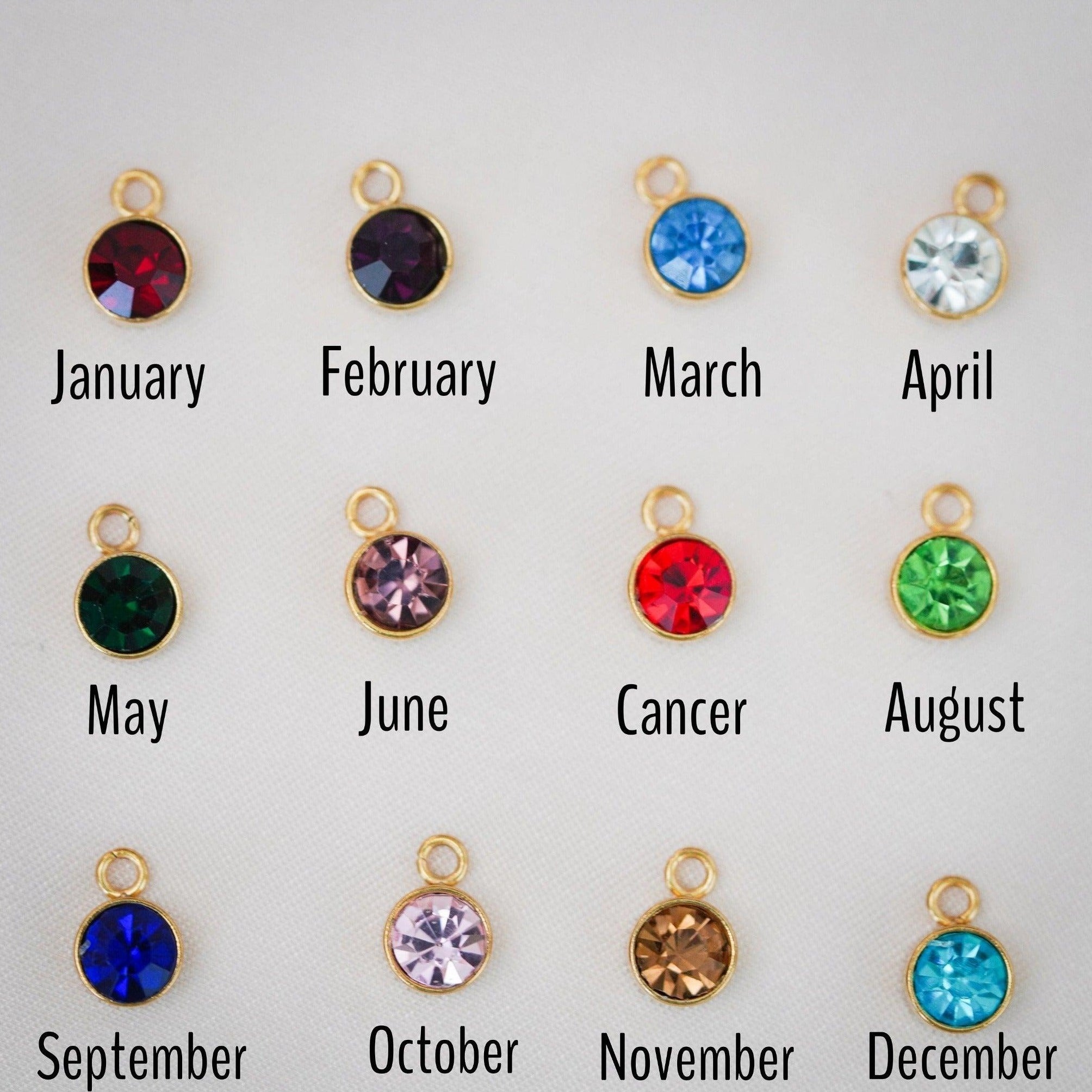 Round Birthstone Charm